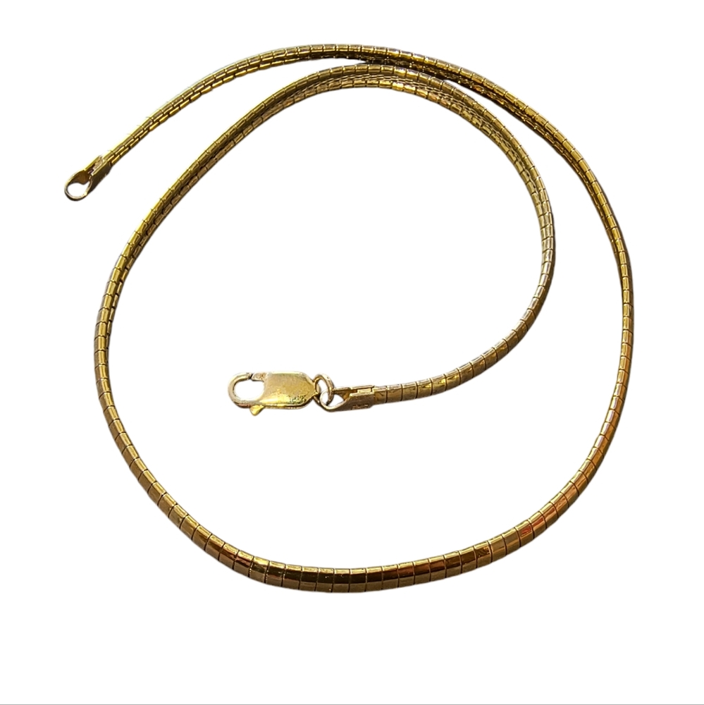 Milor Italy Gold Vermeil Over Sterling Silver Omega Chain Necklace 17 Inches - Picture 7 of 11
